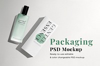 Perfume box packaging mockup psd for beauty products in minimal design