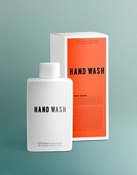 Hand wash bottle mockup psd product packaging in minimal design