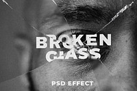 Broken glass photo effect psd