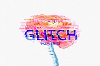 Distorted glitch photo effect psd