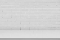 White brick product backdrop mockup psd