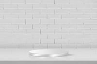 White brick product backdrop mockup psd