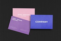 Realistic business card mockup psd in pastel theme 