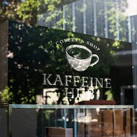 Coffee shop sign mockup psd