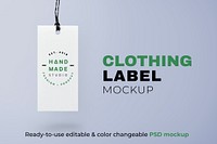 Clothing label mockup psd handmade fashion concept 