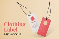 Clothing label mockup psd 