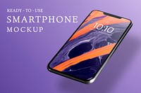 Phone screen mockup psd with abstract background