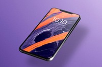 Phone screen mockup psd with abstract background