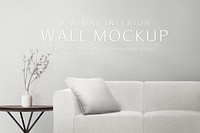 Minimal room interior mockup psd modern white living room interior design