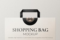 Paper shopping bag mockup editable psd