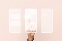 Phone screen mockup psd with abstract background