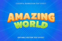 3D text effect template vector, bubblegum high quality typography