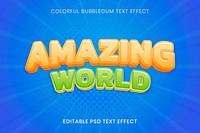 3D text effect psd template, bubblegum high quality typography