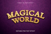 Fancy 3D gold text effect psd template