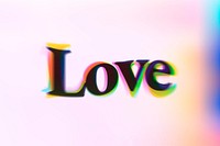 Love word in anaglyph text typography