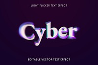 3D text effect vector template, light flicker font typography