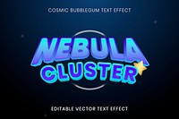 Comic text effect vector template, bubblegum font typography