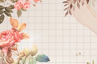 Flower background aesthetic border vector, remixed from vintage public domain images