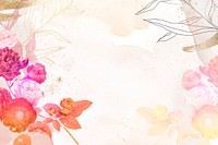 Aesthetic flower wallpaper background, beautiful remix from vintage public domain art