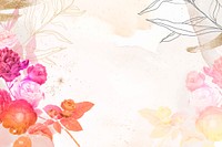 Flower background aesthetic border vector, remixed from vintage public domain images