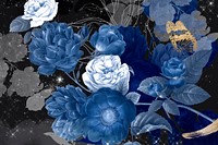 Aesthetic flower wallpaper background, beautiful remix from vintage public domain art