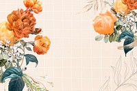 Flower background aesthetic border vector, remixed from vintage public domain images