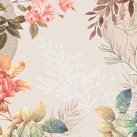 Flower wedding background, aesthetic border design vector, remixed from vintage public domain images