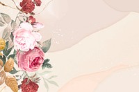 Flower background aesthetic border vector, remixed from vintage public domain images