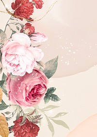 Flower poster, aesthetic background psd, remixed from vintage public domain images