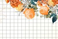 Flower background, aesthetic border design psd, remixed from vintage public domain images