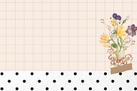 Flower border background vector, remixed from vintage public domain images