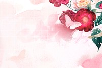 Flower background watercolor border vector, remixed from vintage public domain images