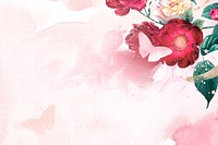 Flower background, aesthetic border design psd, remixed from vintage public domain images