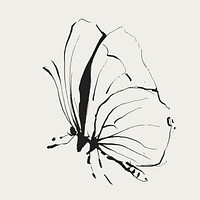 Butterfly doodle illustration vector, remixed from vintage public domain images