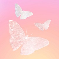 Aesthetic butterflies, vector design, remixed from public domain images