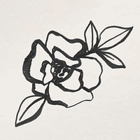 Flower doodle illustration vector, remixed from vintage public domain images