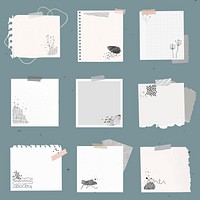 Digital note vector element set with memphis drawing