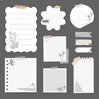 Digital stickers vector element set with memphis drawing