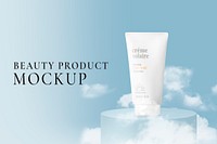 Cosmetic tube mockup, psd product packaging blank design