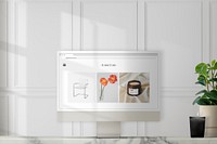 Desktop screen mockup, blank design space psd