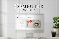 Desktop screen mockup, blank design space psd