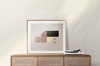 Square photo frame mockup, realistic wall home decor psd