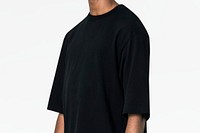 Oversized t-shirt, black realistic design