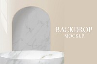 Product backdrop mockup, psd marble podium display