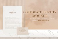 Corporate identity mockup, aesthetic stationery realistic psd image