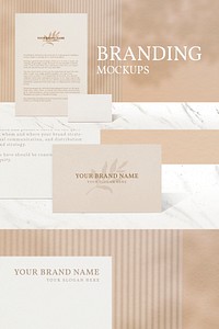 Corporate identity mockup, aesthetic stationery realistic psd image