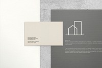 Business card & letterhead mockup, branding corporate identity stationery psd 