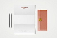 Corporate identity mockup, aesthetic stationery realistic psd image