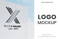 Building logo mockup, modern corporate psd design
