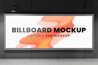 Billboard mockup, advertising sign psd on the wall